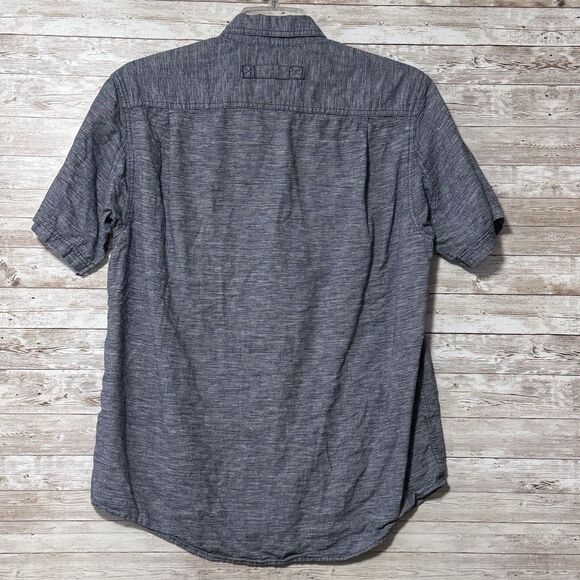 Duluth Trading Co Shirt Mens Medium Relaxed Fit Blue Button Down Short Sleeve - Picture 6 of 9